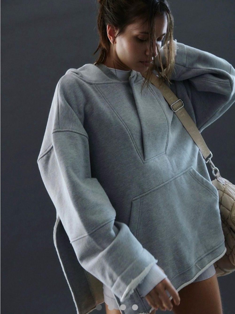 NWT FP Movement Free Spirit Hooded Tunic in Heather Grey
